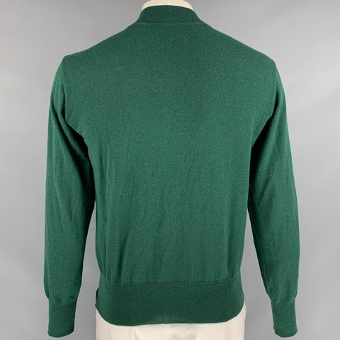 MIU MIU Size M Green Solid Wool Zip Up Cardigan