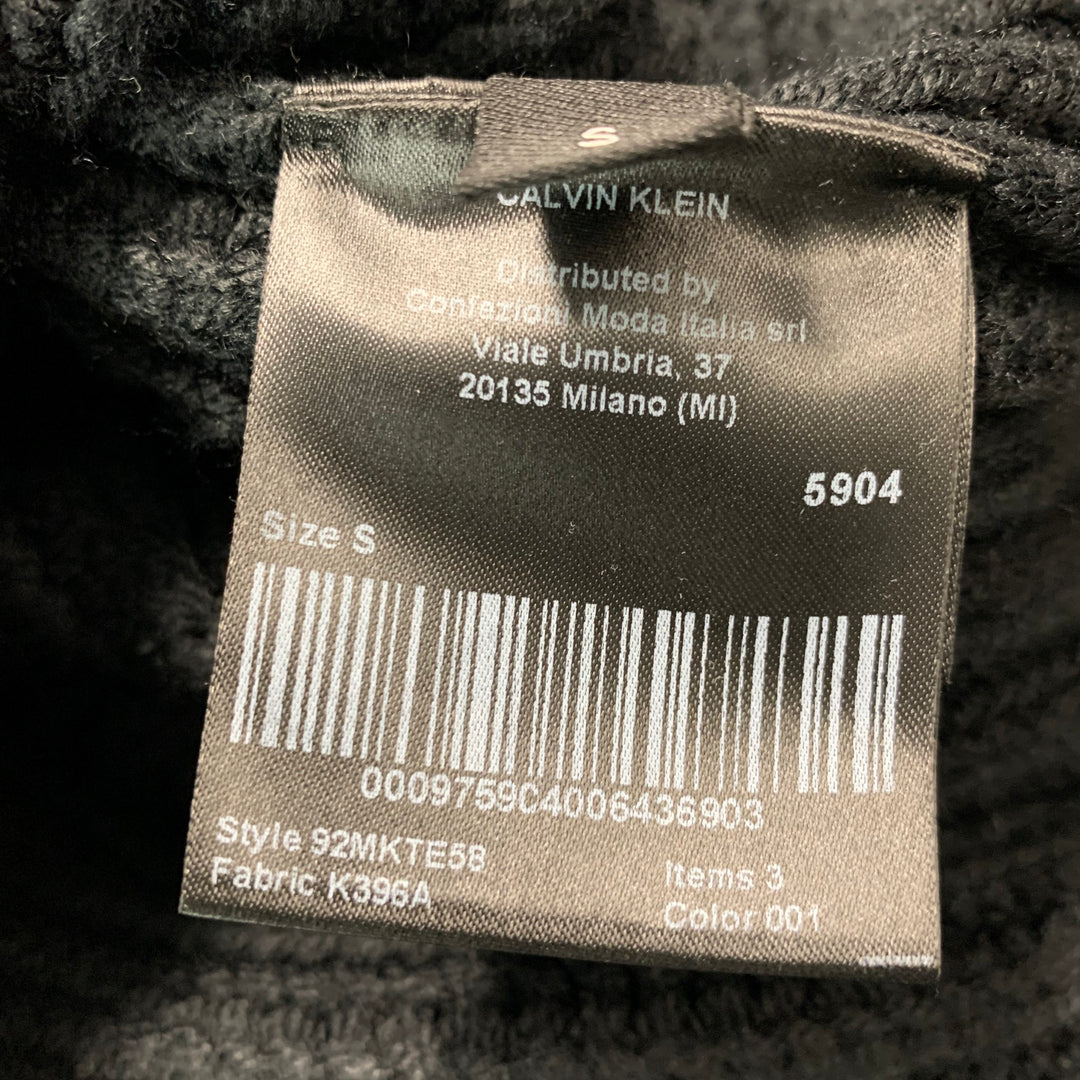 CALVIN KLEIN 205W39NYC Taille ML Pull à franges en acrylique tricoté noir
