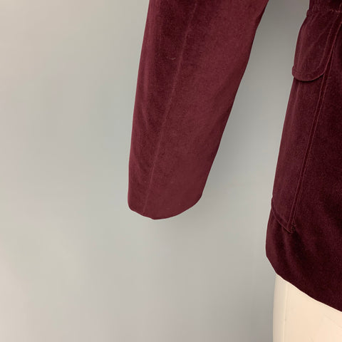 PS by PAUL SMITH Size 38 Burgundy Velvet Cotton Jacket