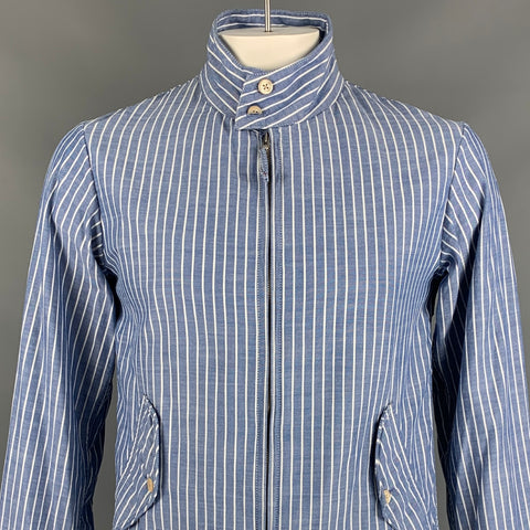 45rpm Size L Blue & White Stripe Cotton Zip Up Jacket