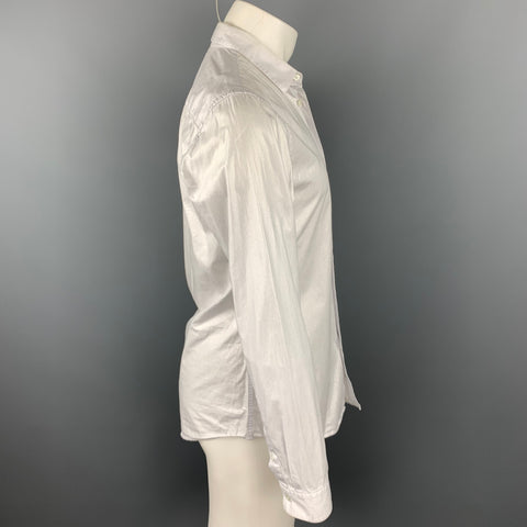 VIKTOR & ROLF Monsieur Size S White Shimmery Cotton Button Up Long Sleeve Shirt