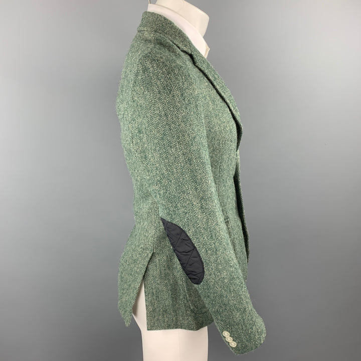 BAND OF OUTSIDERS Size 36 Green Herringbone Wool Sport Coat