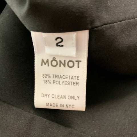 MONOT Size 2 Black Triacetate Blend High Waisted Shorts