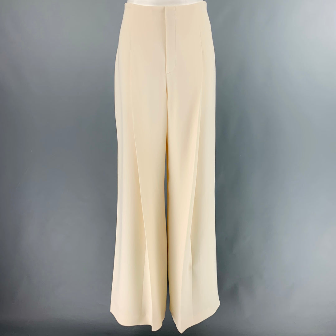 RALPH LAUREN COLLECTION Size 8 Cream Silk Wide Leg Dress Pants – Sui  Generis Designer Consignment