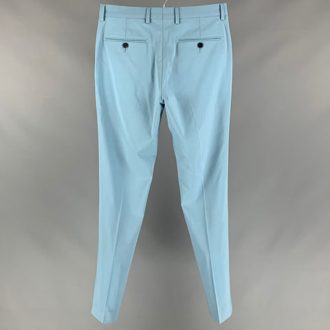 SANDRO Size 36 Light Blue Wool Notch Lapel Suit