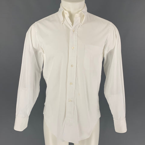 BLACK FLEECE Size S White Cotton Button Down Long Sleeve Shirt
