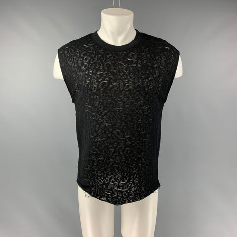 IRO Gossy Size XS Black Distressed Cotton Blend Sleeveless Pullover