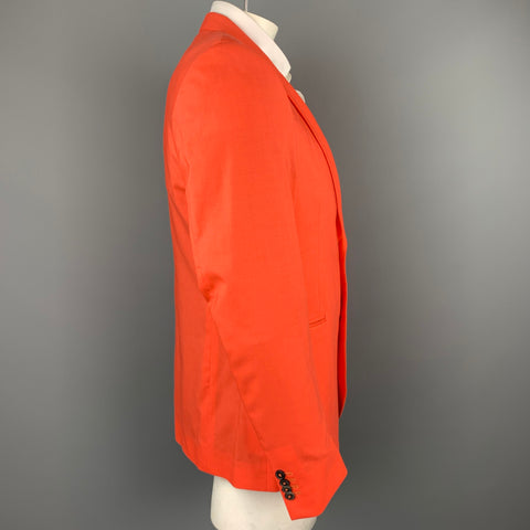 PAUL SMITH Size 42 Orange Wool Notch Lapel Sport Coat