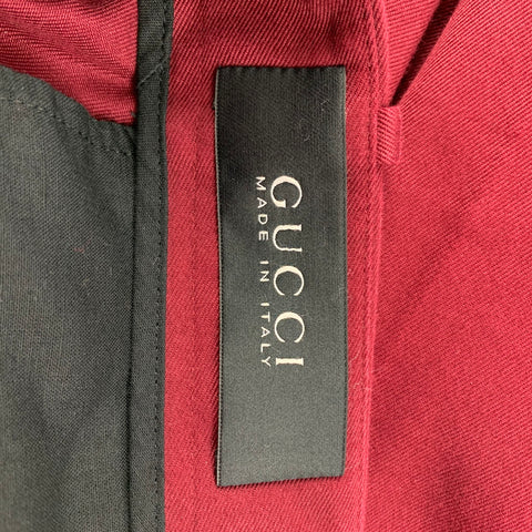 GUCCI Size 34 Burgundy Cuffed Casual Pants