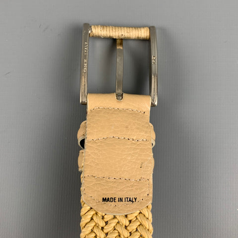 VINTAGE Size L Beige Woven Rope Belt