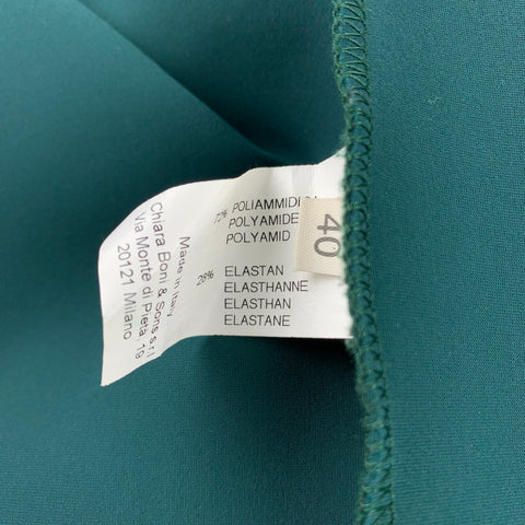 CHIARA BONI Size 4 Green Polyamide Velvet Panels Cocktail Dress