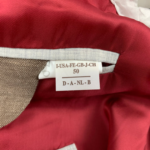 BRUNELLO CUCINELLI Size 40 Light Brown Peak Lapel Sport Coat