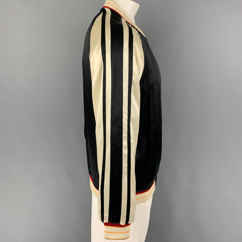 MCQ by ALEXANDER MCQUEEN Size 34 Black Beige Quilted Reversible Bomber Jacket