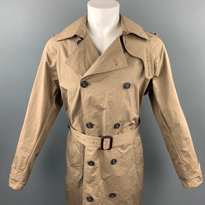 NICK WOOSTER x PAUL & SHARK Size M Tan Mixed Fabrics Polyester / Nylon Belted Trenchcoat