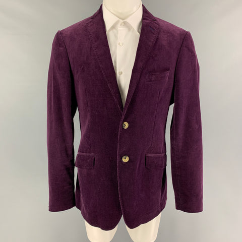 ETRO Size 40 Purple Corduroy Cotton Notch Lapel Sport Coat