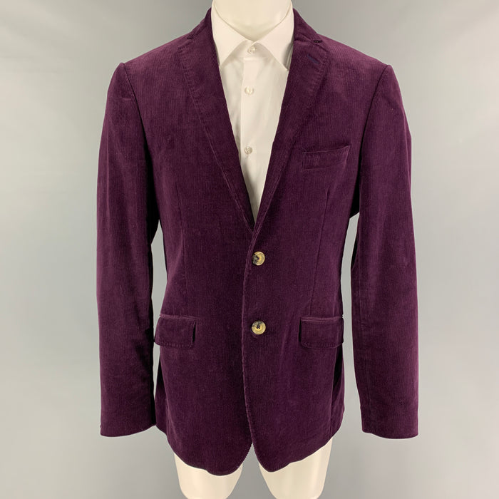 ETRO Size 40 Purple Corduroy Cotton Notch Lapel Sport Coat