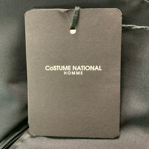 CoSTUME NATIONAL Talla 40 Abrigo deportivo con solapa de muesca de seda y lana lisa negra