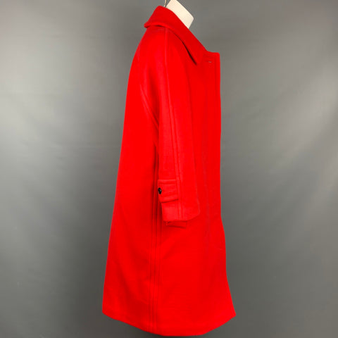 BURBERRY Taille 0 Manteau à patte cachée en laine / cachemire rouge