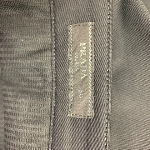 PRADA Talla 34 Pantalón de vestir negro liso de algodón / elastano con cremallera y bragueta