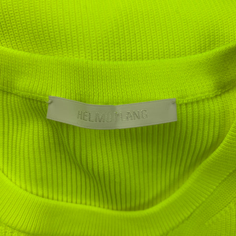 HELMUT LANG Pre-Fall 2020 Size M Neon Yellow Textured Polyester Short Sleeve T-shirt