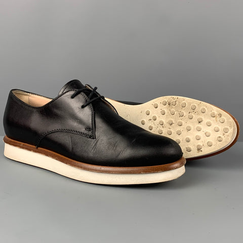 TOD'S Zapatos con cordones de cuero negro talla 6.5