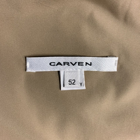 CARVEN Taille 42 Manteau de sport à revers cranté en polyester kaki