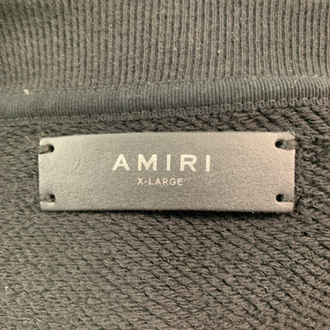 AMIRI Taille XL Sweat-shirt à col rond en coton graphique noir