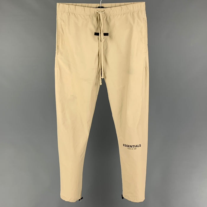 ESSENTIALS Fear Of God Size S Beige Nylon Drawstring Casual Pants