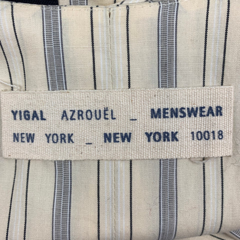 YIGAL AZROUEL Size S Navy Cream Wool Buttoned Vest