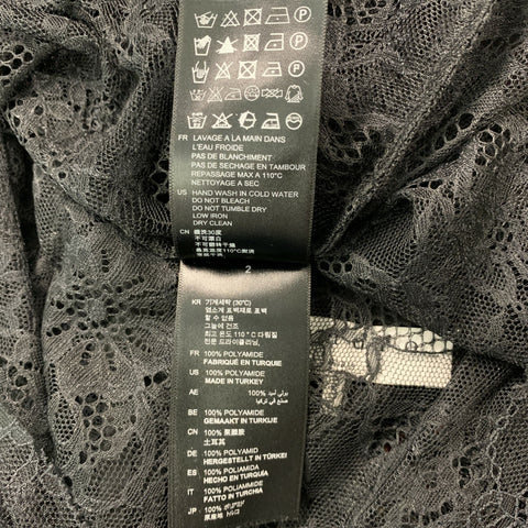 SANDRO Size S Black Lace Polyamide Long Sleeve Dress Top