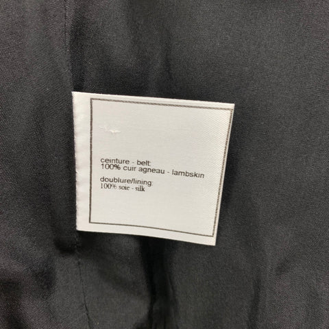 CHANEL FW 01 Size 8 Black Patent Leather Silk Belt