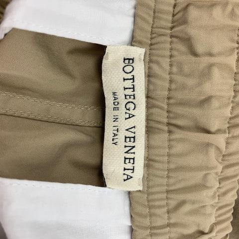 BOTTEGA VENETA Pre-Spring 2020 Size 34 Khaki Cotton Blend Elastic Waistband Casual Pants