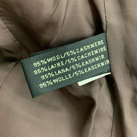 RALPH LAUREN Black Label Size 6 Brown & Taupe Herringbone Wool / Cashmere Skirt Suit