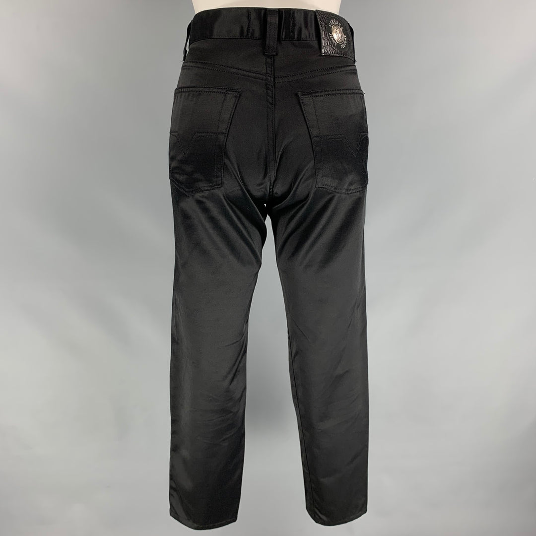 VERSACE JEANS COUTURE Size 28 Black Cotton / Polyamide Jean Cut Casual Pants