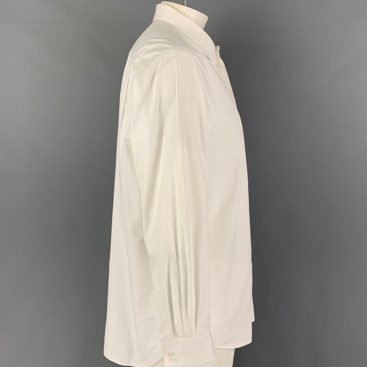 GIORGIO ARMANI Size L White Tuxedo Long Sleeve Shirt