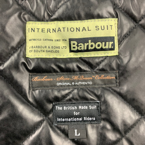 BARBOUR x Steve McQueen Collection Size L Black Quilted Polyester Zip & Snaps Jacket