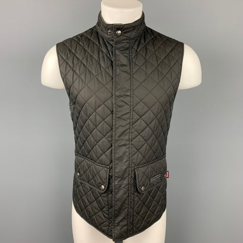 BELSTAFF Chaleco con botones a presión de poliéster acolchado negro talla S