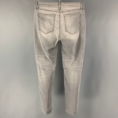 MONFRERE Size 32 Grey Washed Cotton Blend Brando Jeans