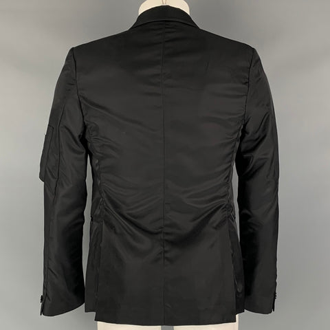 MIU MIU Size 36 Black Solid Shawl Collar Sport Coat