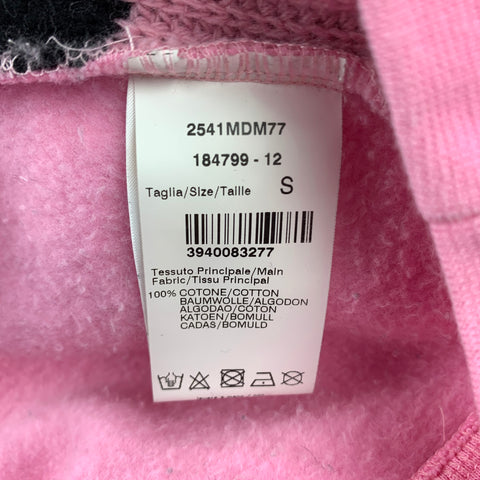 MSGM Size S Pink Knitted Cotton Crew-Neck Sweater