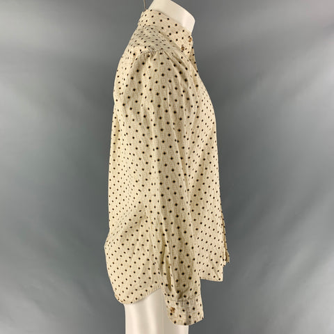 TED LAPIDUS Taille 18 Chemise boutonnée à carrés noirs beiges