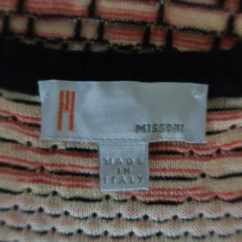 M MISSONI Size 14 Pink Green & Black Wool Blend Shell Vest Top