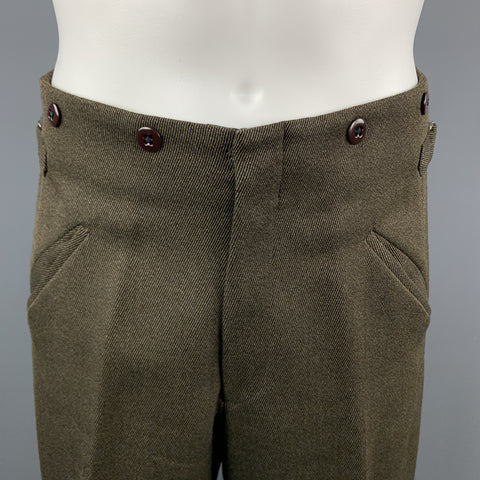 NEW REPUBLIC 42 Regular Olive Wool Suit