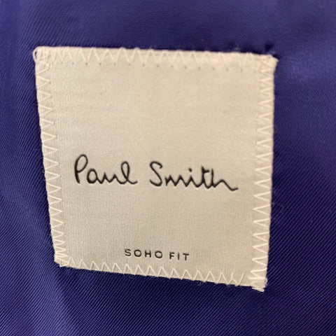 PAUL SMITH Size 44 Black Embroidery Wool Elastane Tuxedo Sport Coat