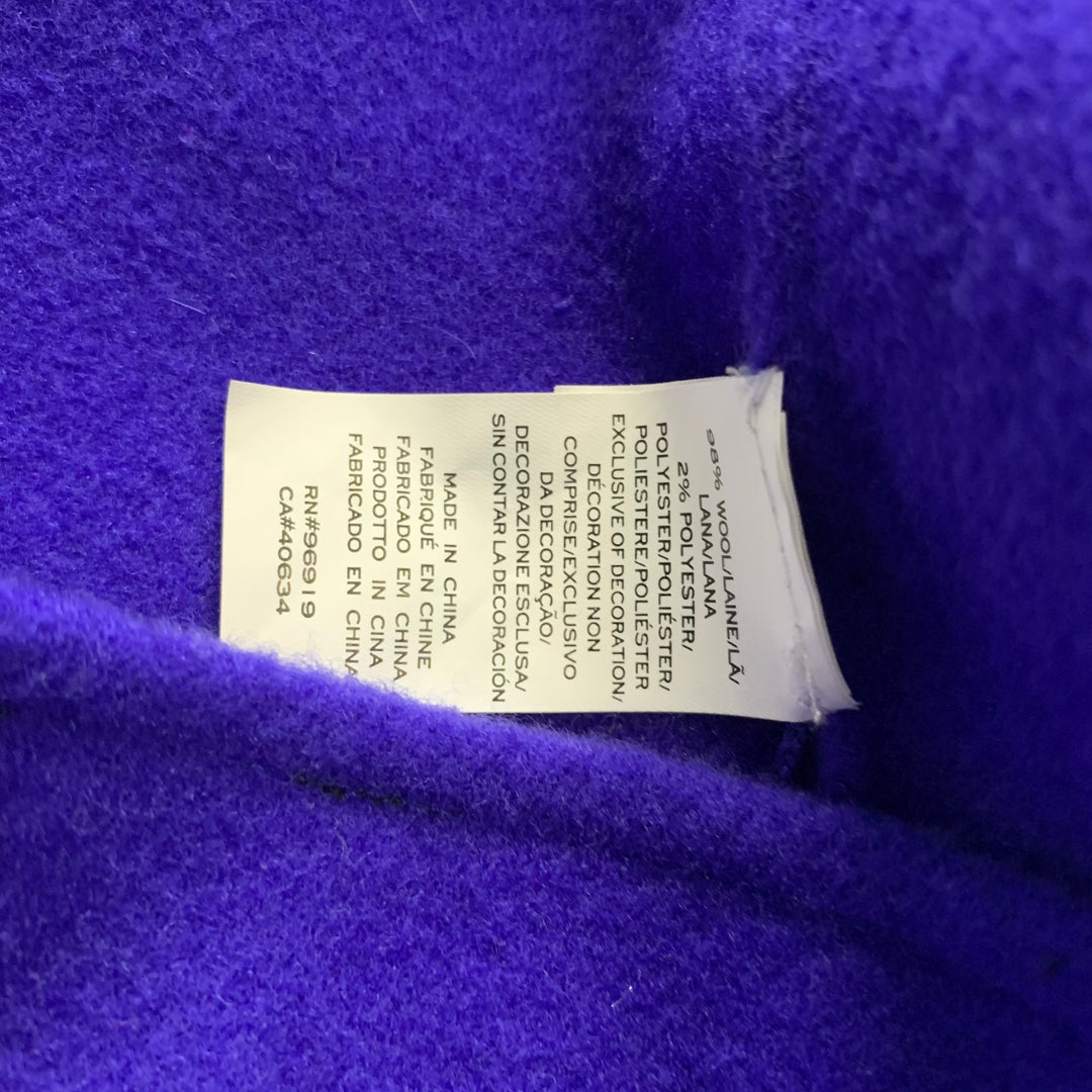 MARC JACOBS Size 12 Purple Wool & Polyester Solid Single breasted Coat