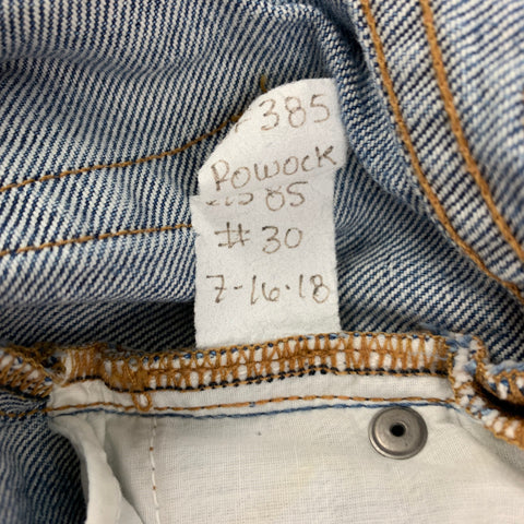 FRAME x JORDAN BARRETT Size 30 Blue Splattered Denim Zip Fly Jeans