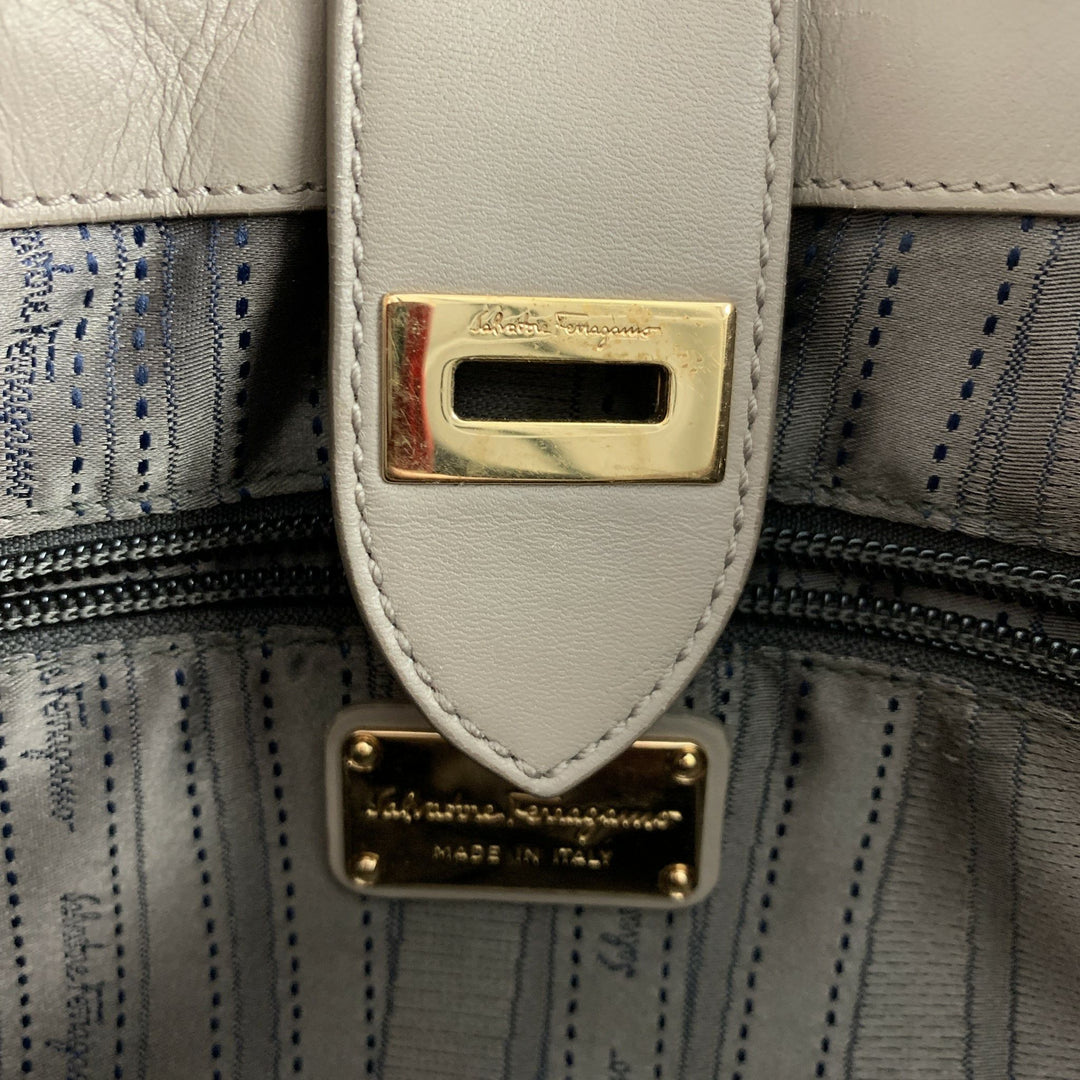 SALVATORE FERRAGAMO Beige Leather Shoulder Bag Handbag