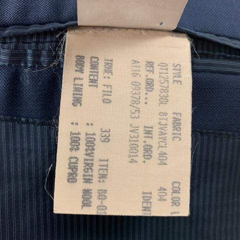 JOHN VARVATOS Size 44 Long Blue Wool Notch Lapel Sport Coat