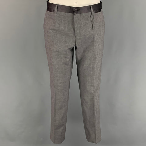 DOLCE & GABBANA Size 38 Grey Wool Blend Shawl Collar 3 Piece Tuxedo Suit