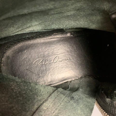 RICK OWENS Size 11 Black Leather Side Zipper Ankle Boots